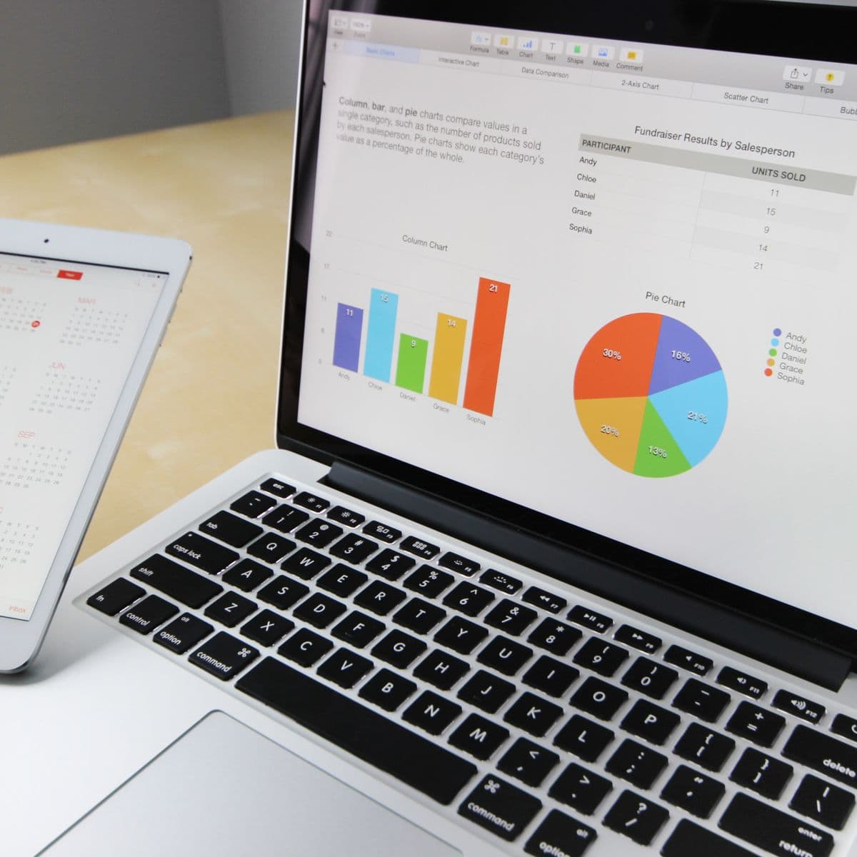 SEO analytics and search performance dashboard on laptop